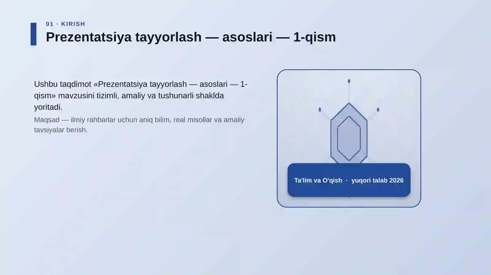 Prezentatsiya tayyorlash — asoslari — 1-qism 3