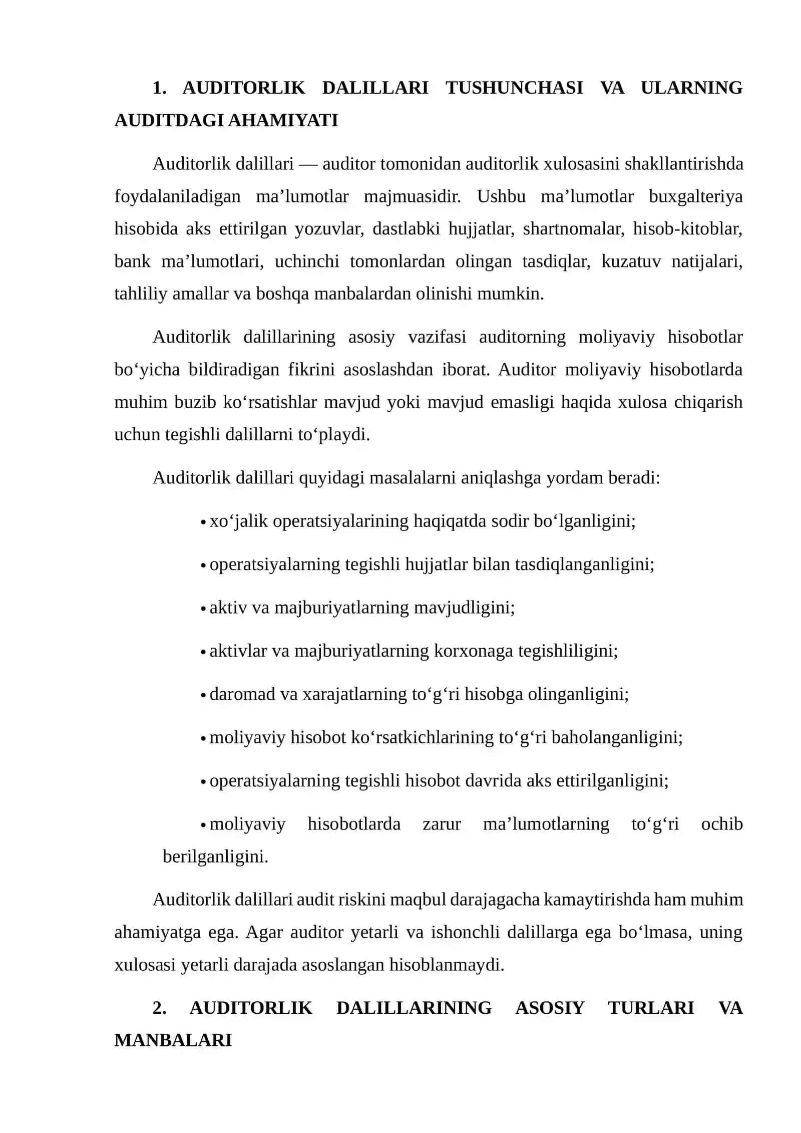 AUDITORLIK DALILLARI VA ULARNING TURLARI 3