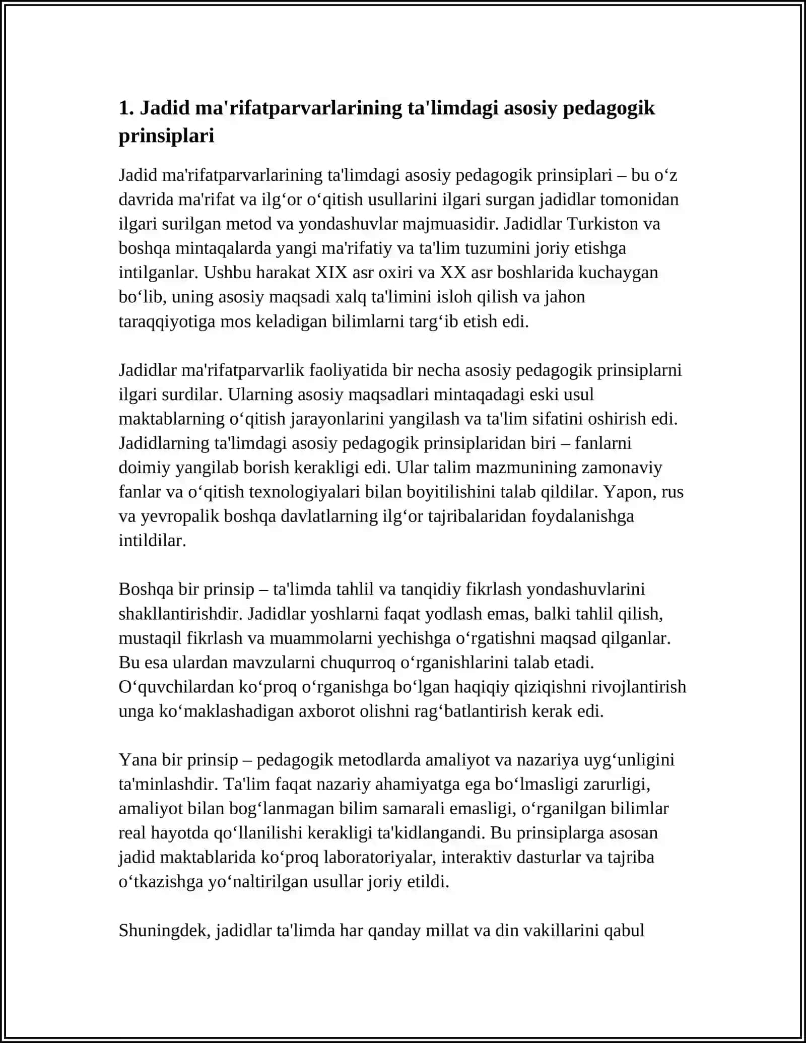 JADID MA'RIFATPARVARLARINING PEDAGOGIK QARASHLARI 3