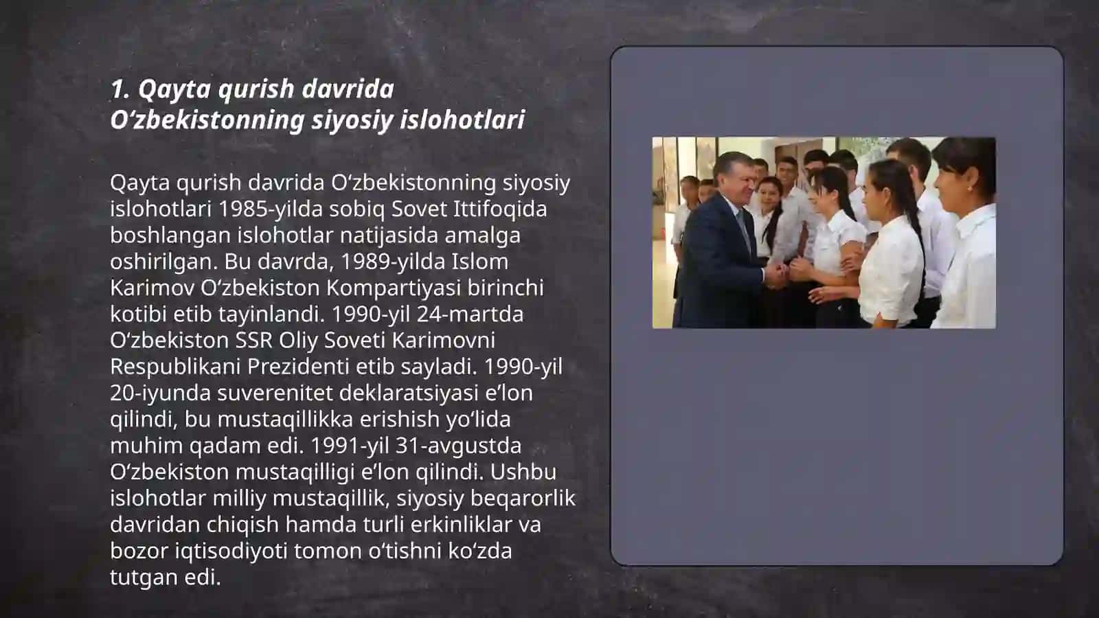 Qayta qurish yillarida Oʻzbekistondagi ijtimoiy-siyosiy vaziyat 3
