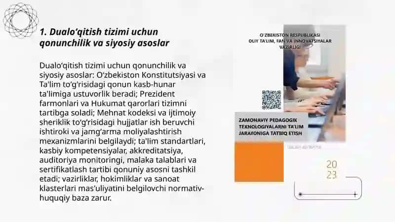 Professional ta'limga dualoʻqitish tizimini tatbiq etish istiqbollari 3