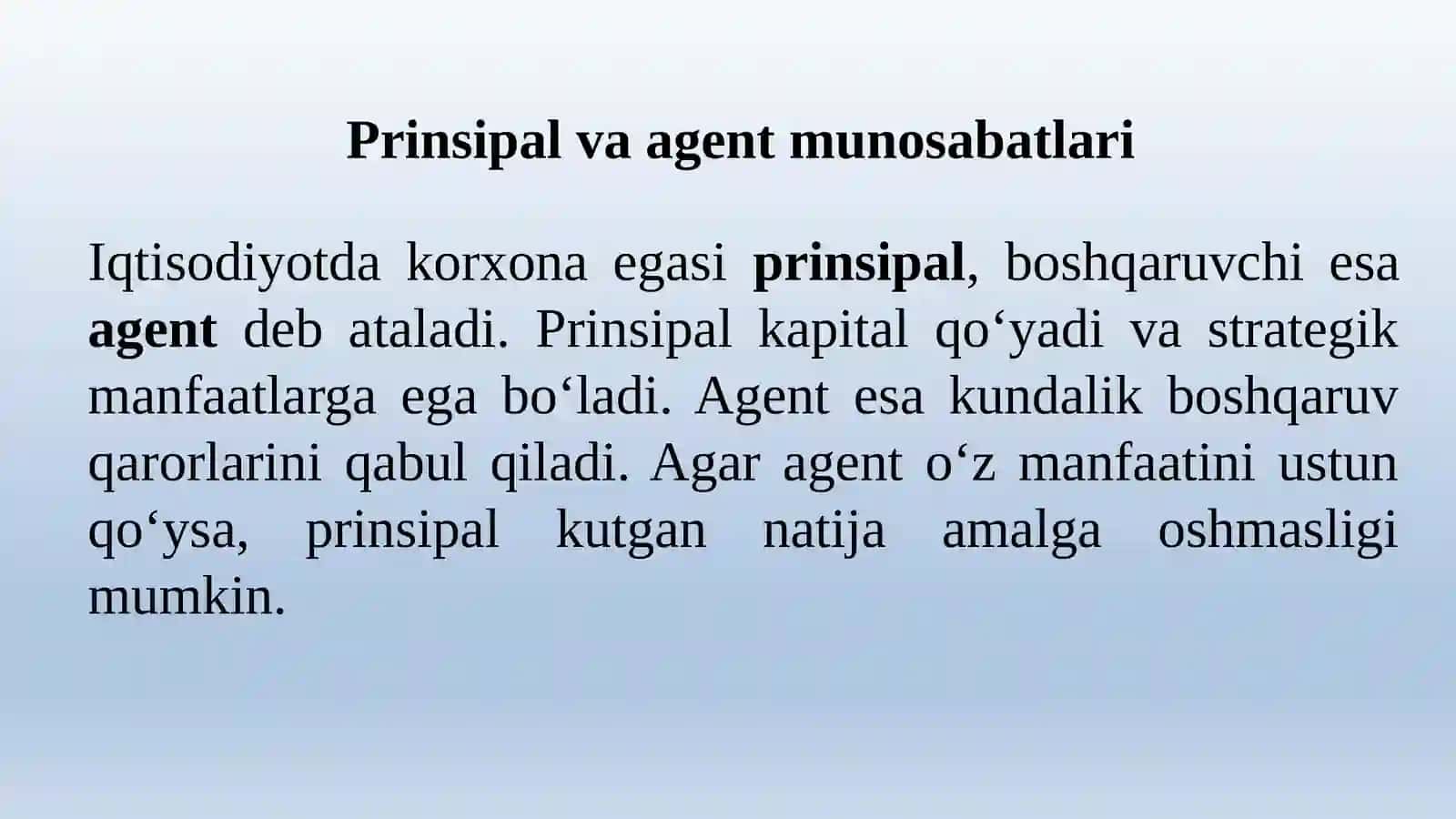 Agentlik muammolari 3