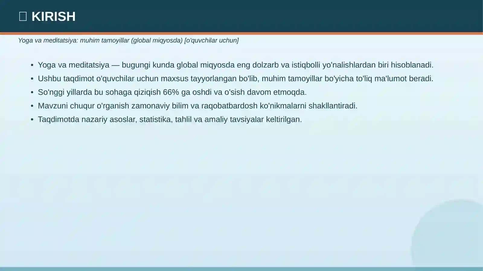 Yoga va meditatsiya: muhim tamoyillar (global miqyosda) [o'quvchilar uchun] 3