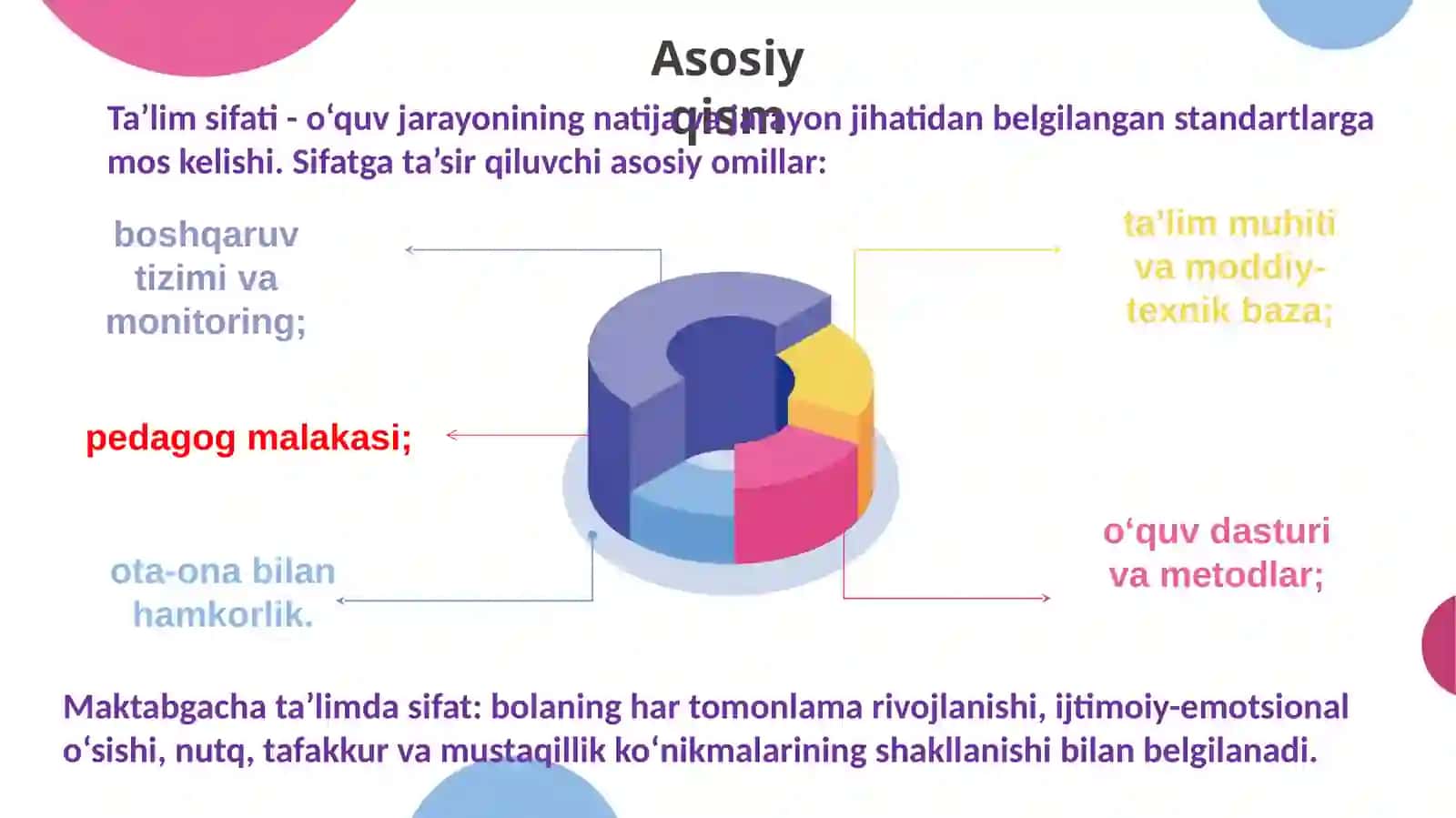 TA’LIM SIFATI  TUSHUNCHASI  VA UNING  MOHIYATI slayd 3
