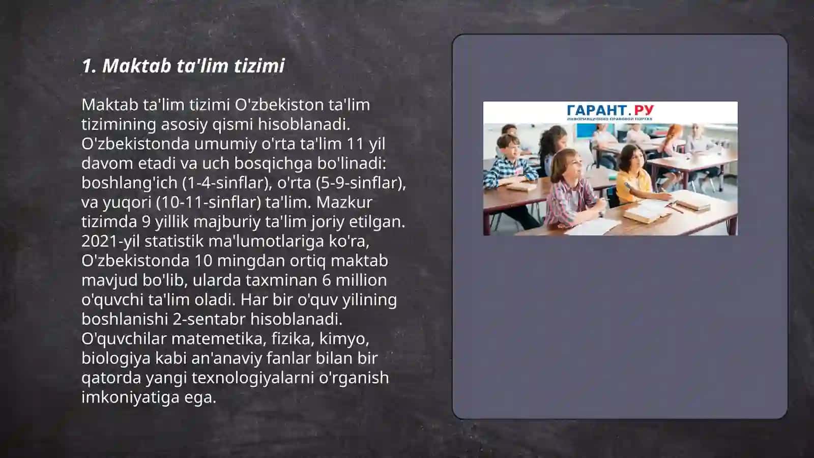 Maktab ta'lim tizimi 3