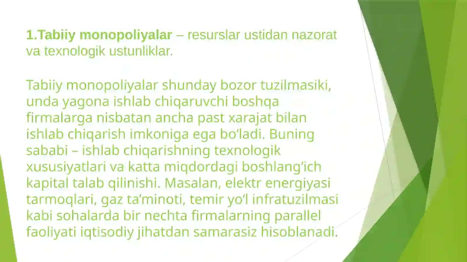 Monopol hokimiyat manbalari 3