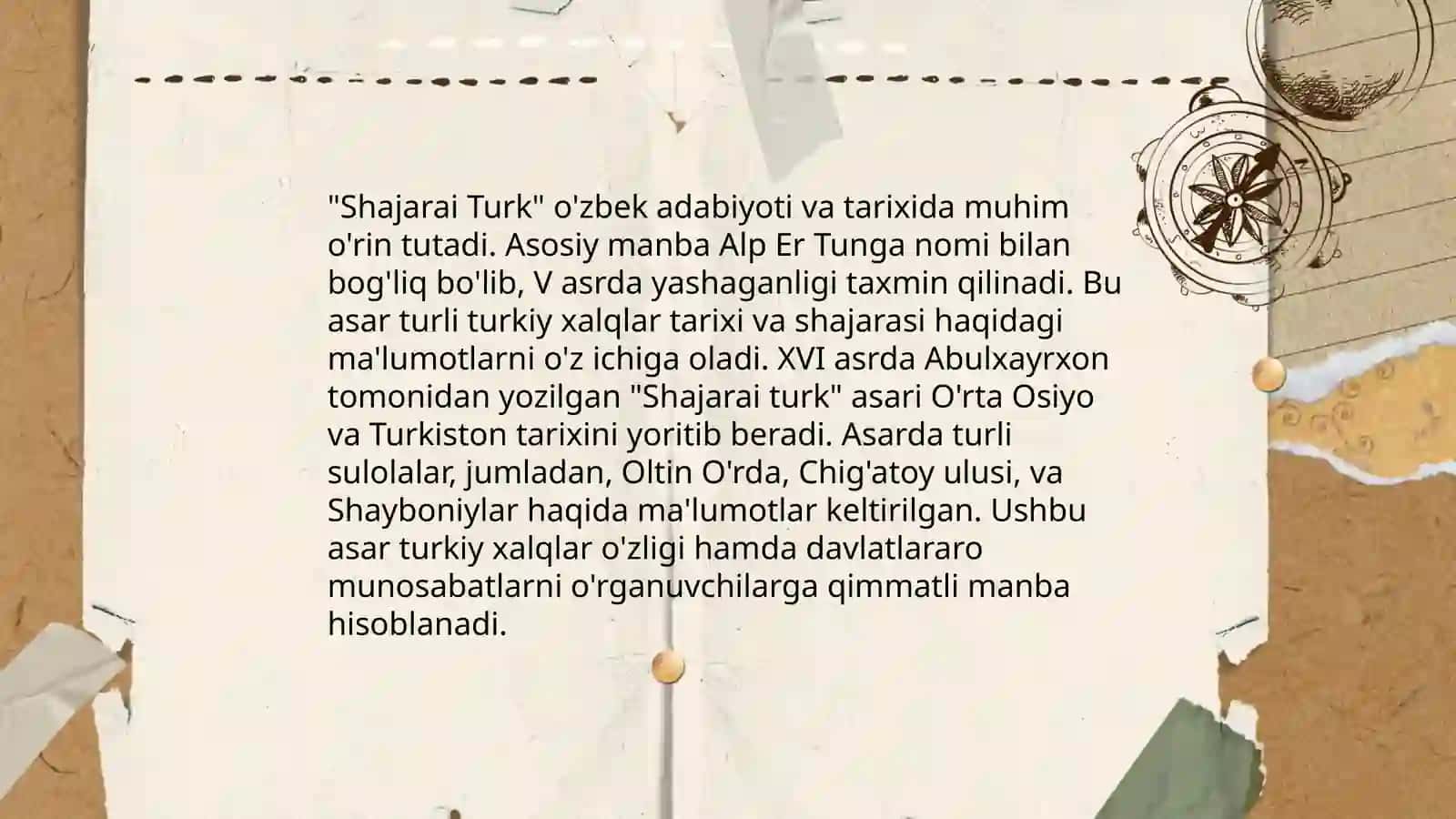 "Shajarai-turk" asarining adabiyot tarixidagi o'rni 3