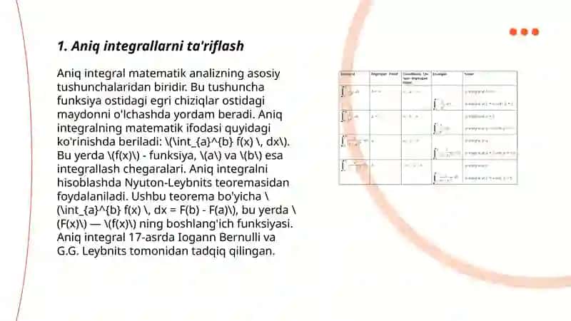 Aniq integrallarni hisoblash 3