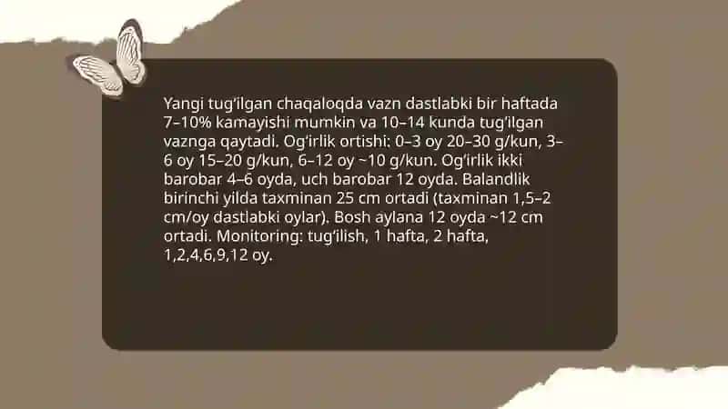 Chaqaloq o'sish va tana vazni monitoringi 3