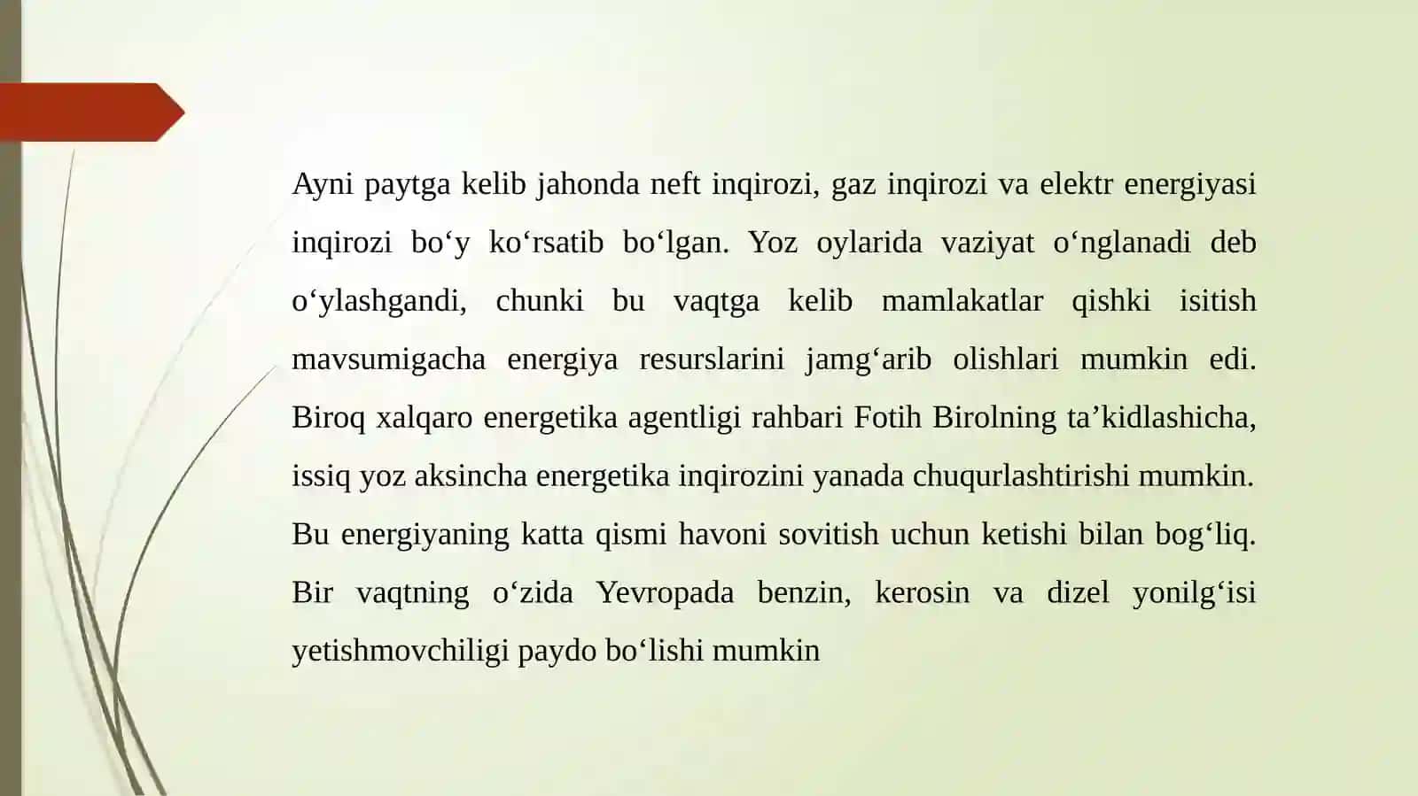 Energetik inqiroz sabablari va muammolarni yechimi yo’llari 3