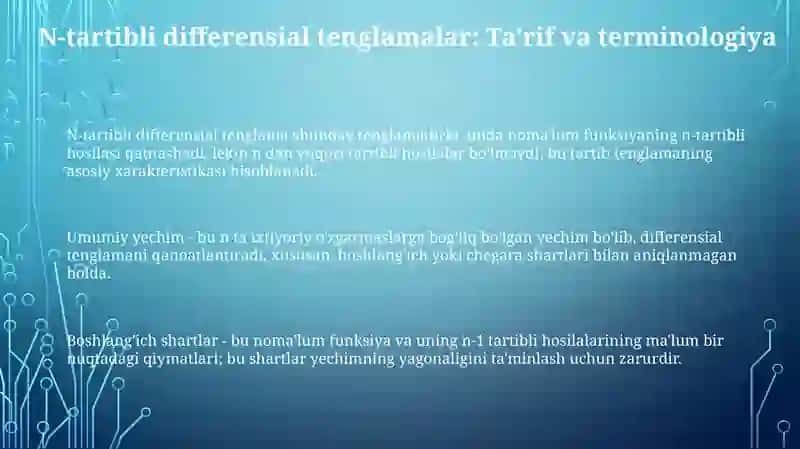 N-tartibli differensial tenglama 3