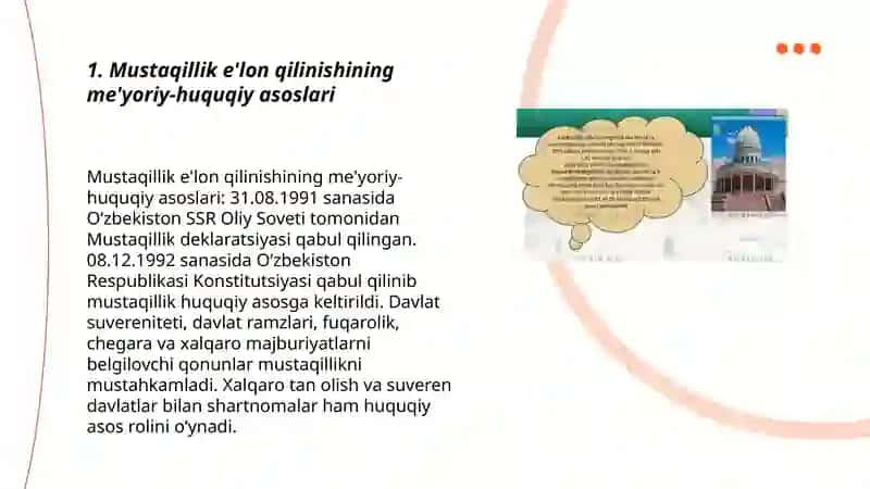 Mustaqillik me’yoriy- huquqiy asoslarining yaratilishi 3