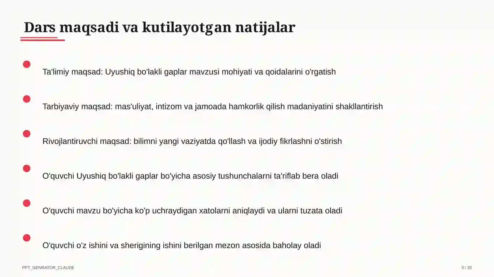 Uyushiq bo'lakli gaplar (4-sinf) 3