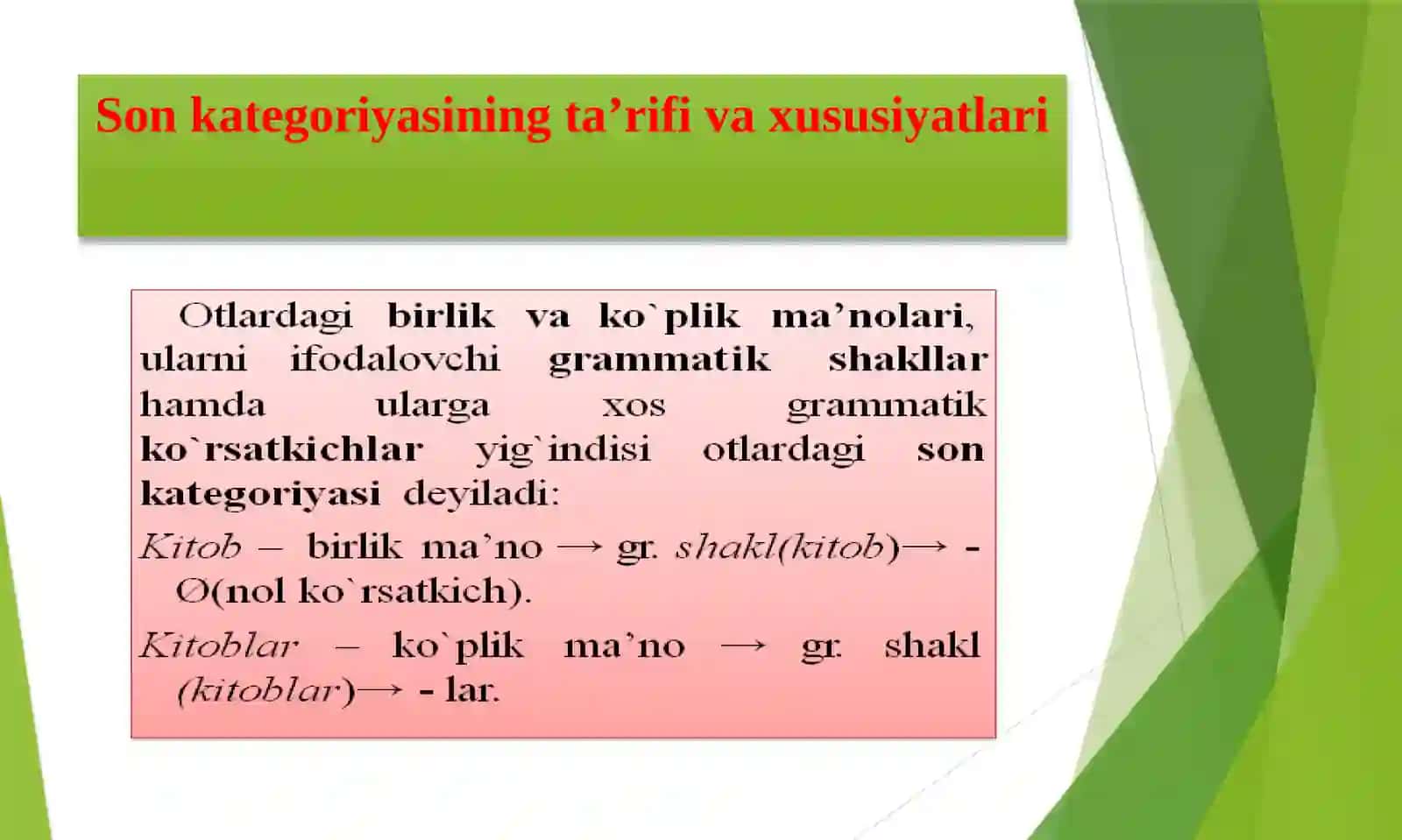 OTLARDAGI SON KATEGORIYASI. OTLARNING NOKATEGORIAL SHAKLLARI 3