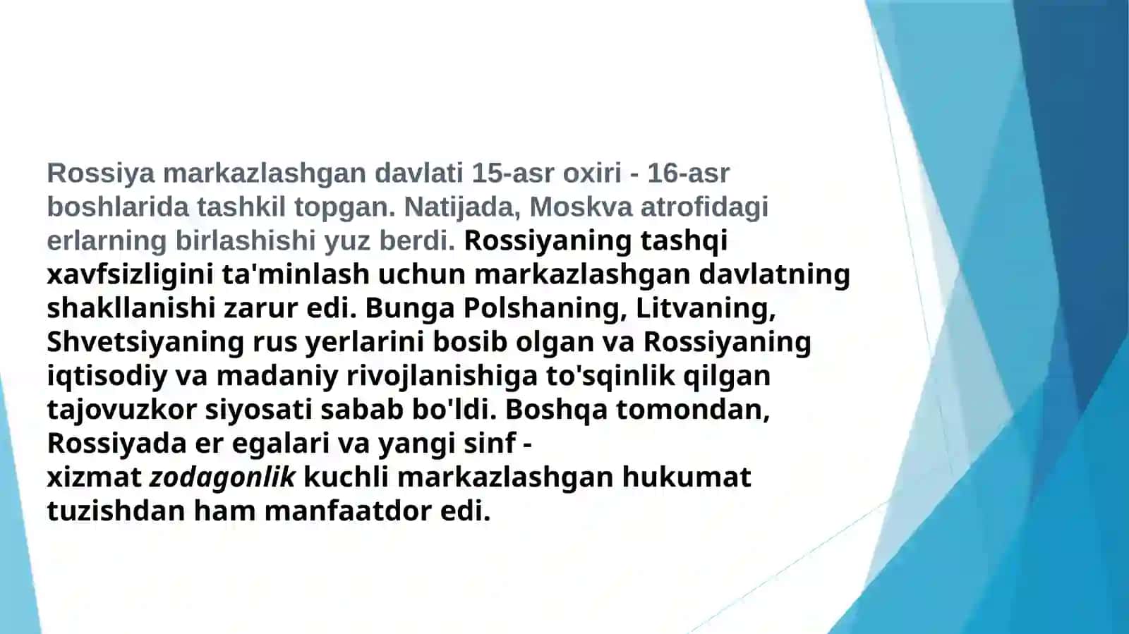 Rossiyada  markazlashgan davlatning  shakllanishi 3