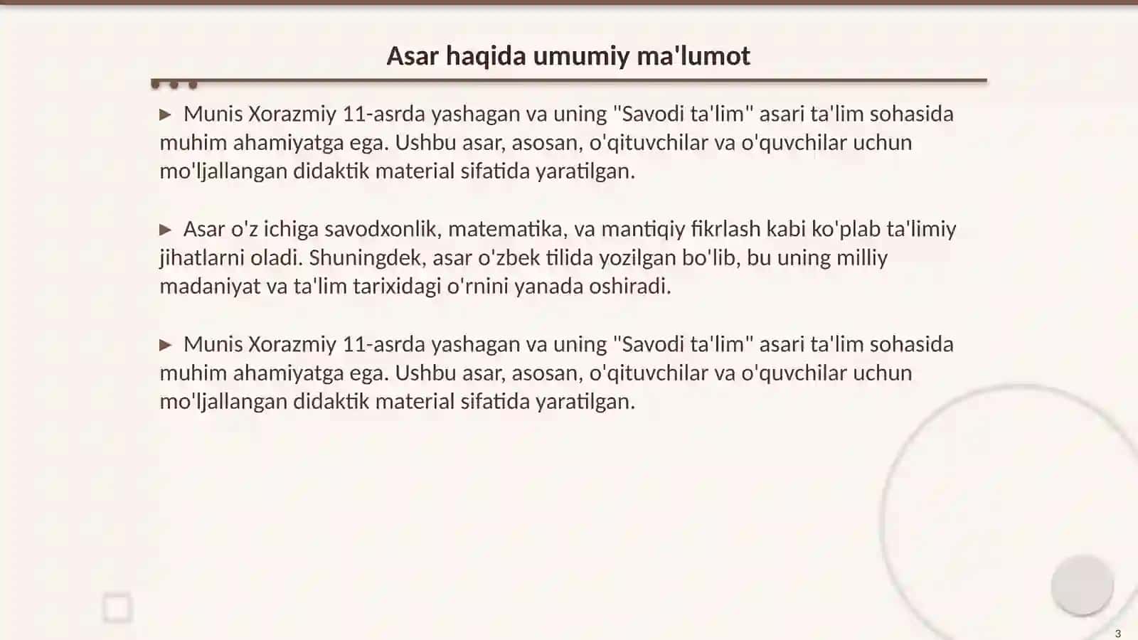 "Savodi ta'lim" asarining didaktik ahamiyati 3