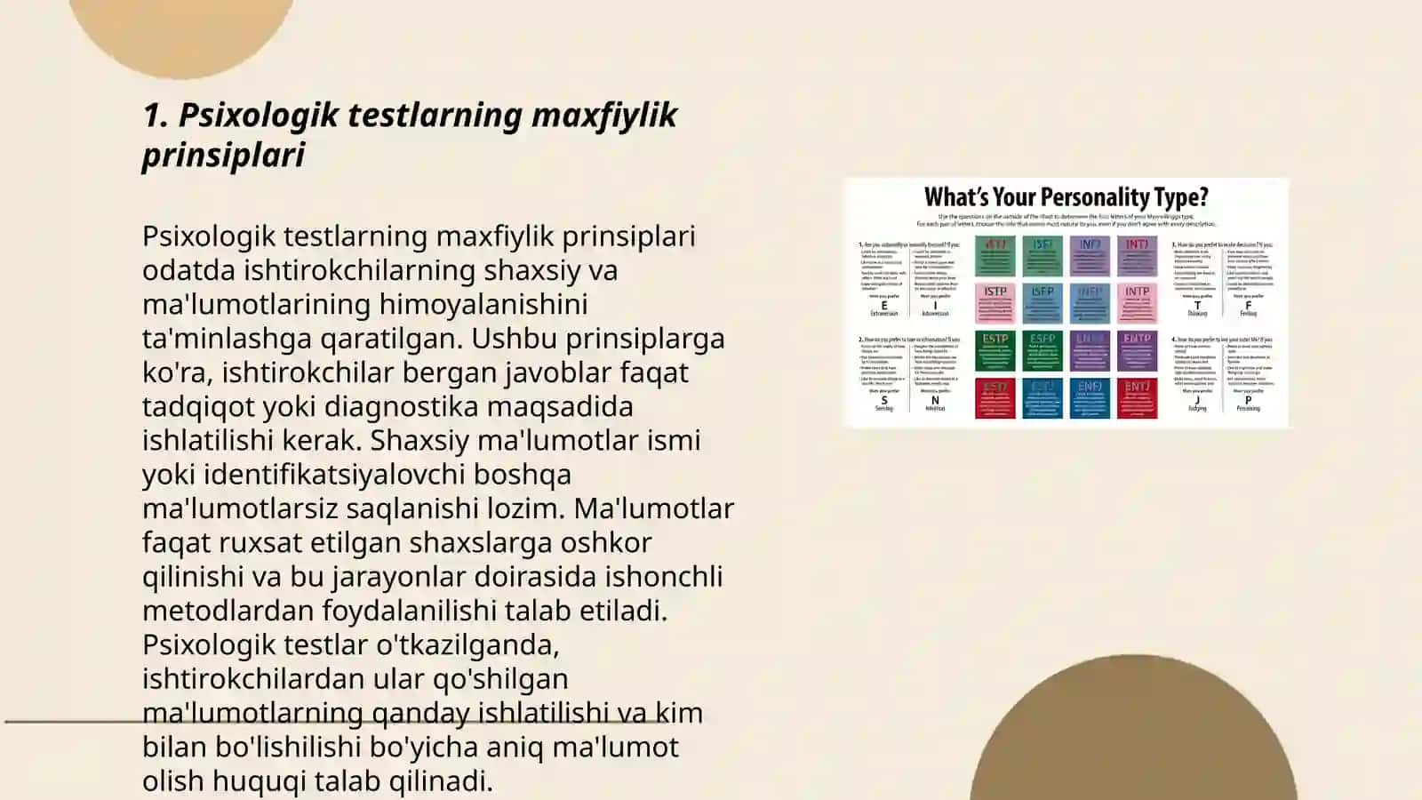 Psixologik testlar foydalanish etikasiga oid masalalar 3