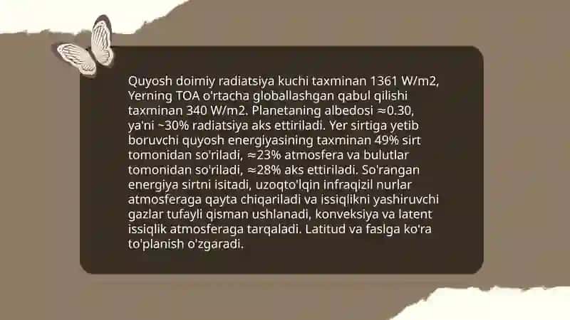 Yer sirti va atmosferaning issiqlik holati 3