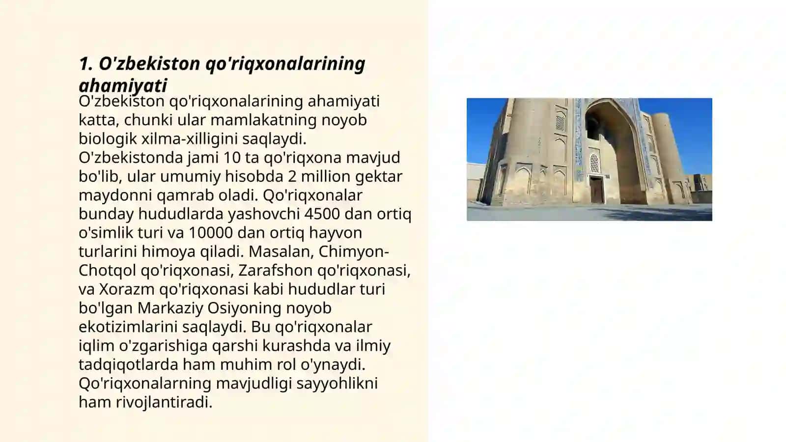 Respublikamizdagi qo'riqxonalar buyurtmaxonalar milliy bog'lar tabiat yodgorliklari 3