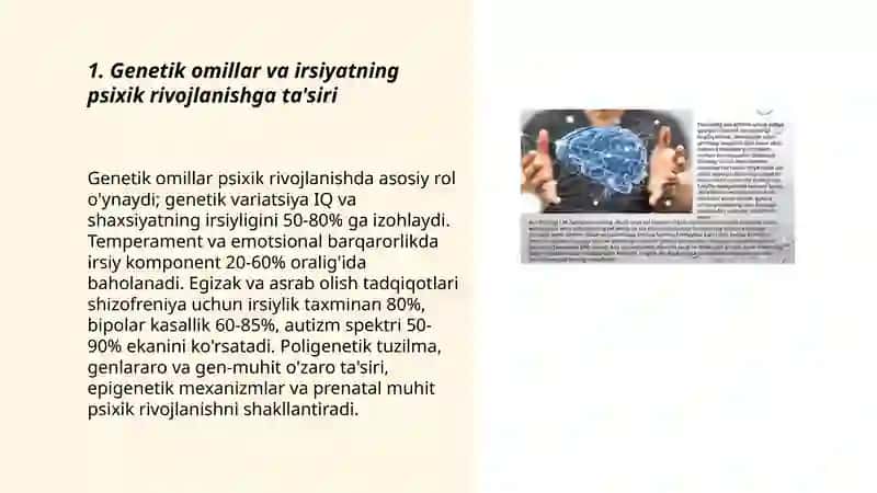 Psixik rivojlanishning biologik va ijtimoiy omillari 3