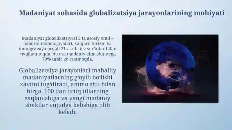 Madaniyat sohasidagi globallashuv jarayonlarining mazmun mohiyati 3