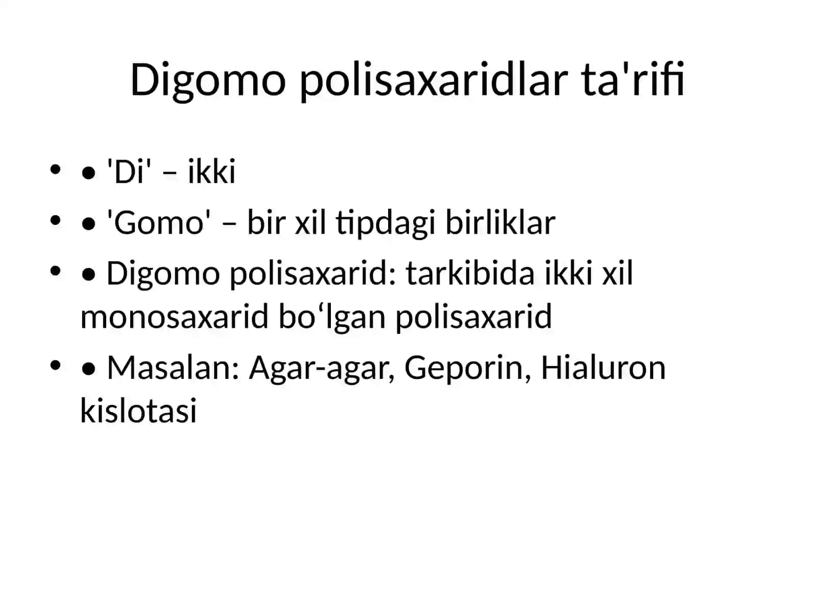 Digomo polisaxaridlar 3