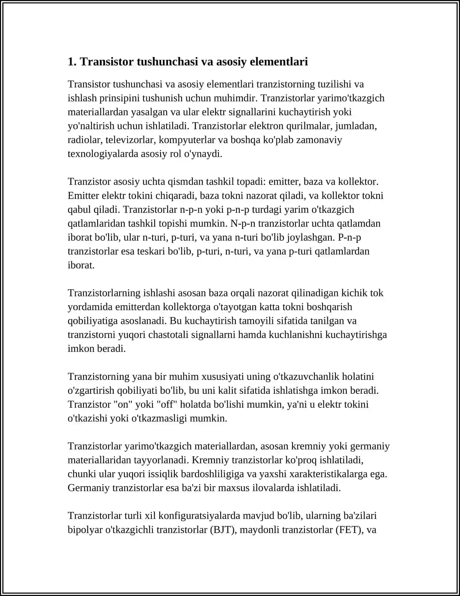 TRANZISTORLARNI TUZILISHI VA ISHLASH PRINSIPI 3