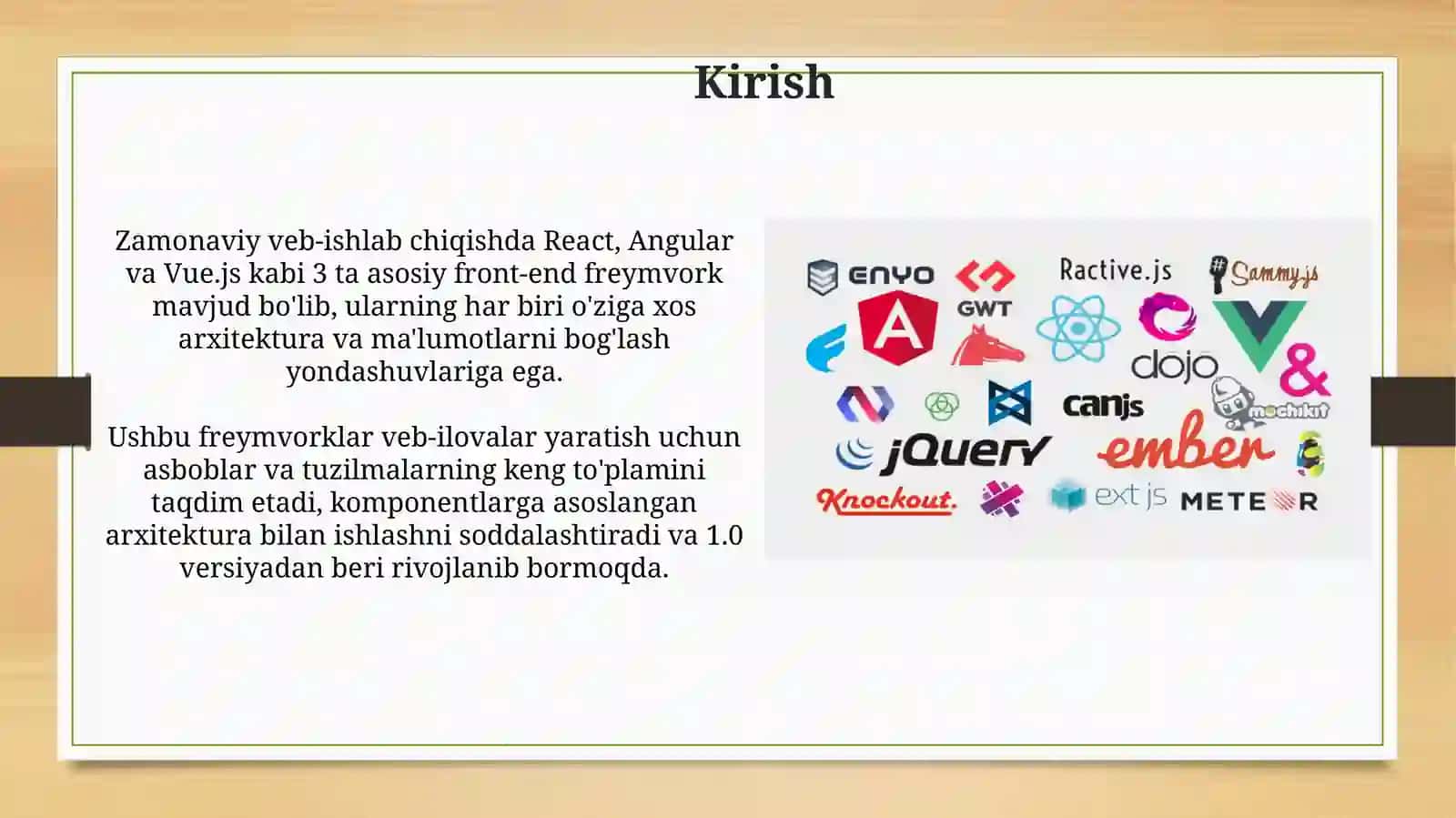 Front-end frameworklar orasidagi farqlar 3
