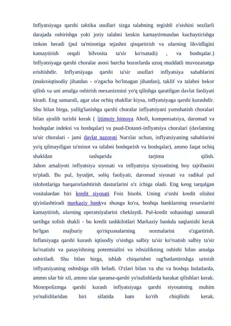 INFLYATSIYA VA UNGA QARSHI KURASHISH YO’LLARI 3