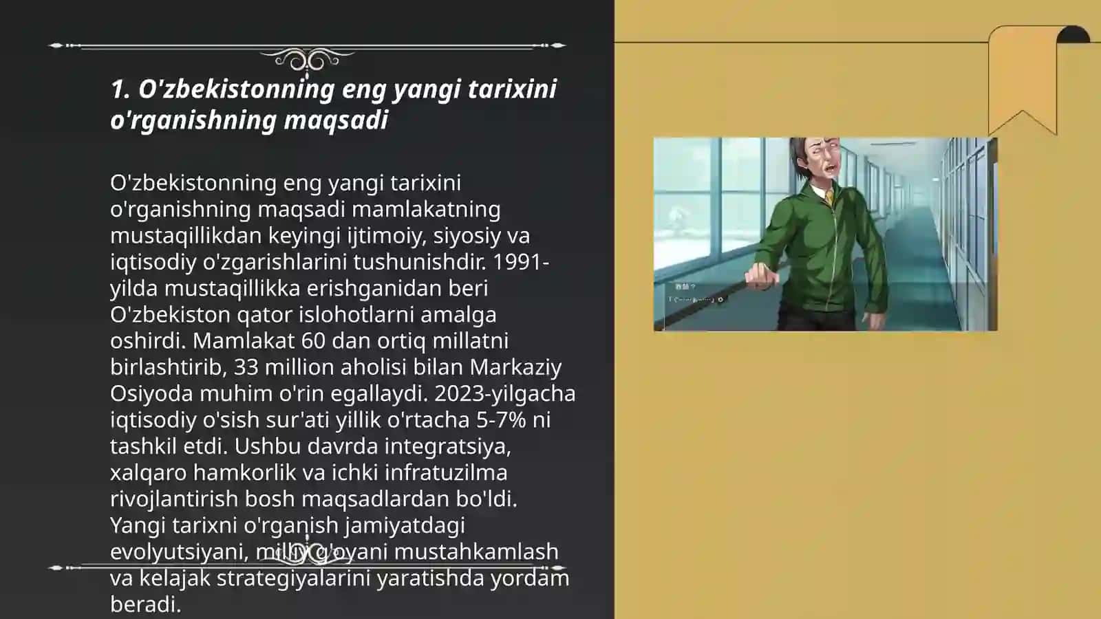 O'zbekistonning eng yangi tarixi fanining predmeti maqsadi va vazifalari Dehqonova Sitora 3