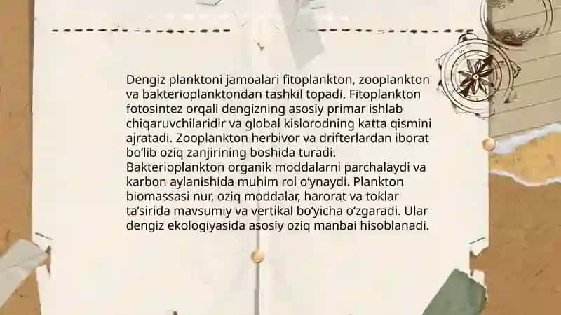 Dengizdagi organizmlar jamoalari 3