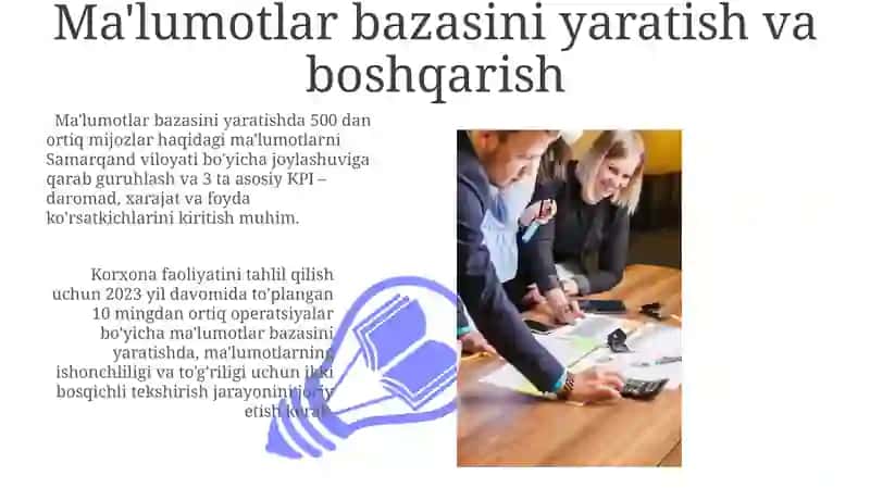 Biznes jarayonlarida boshqaruv hisobi ma'lumotlarini tayyorlash 3