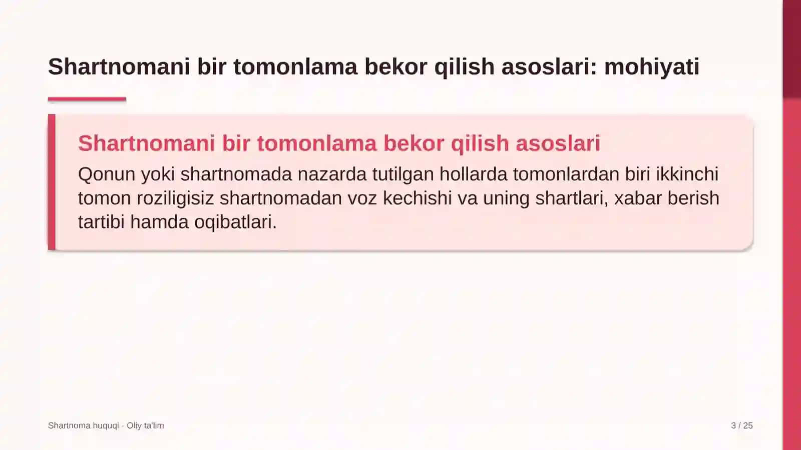 startaplarda shartnomalarni bir tomonlama bekor qilish asoslari 9183 3