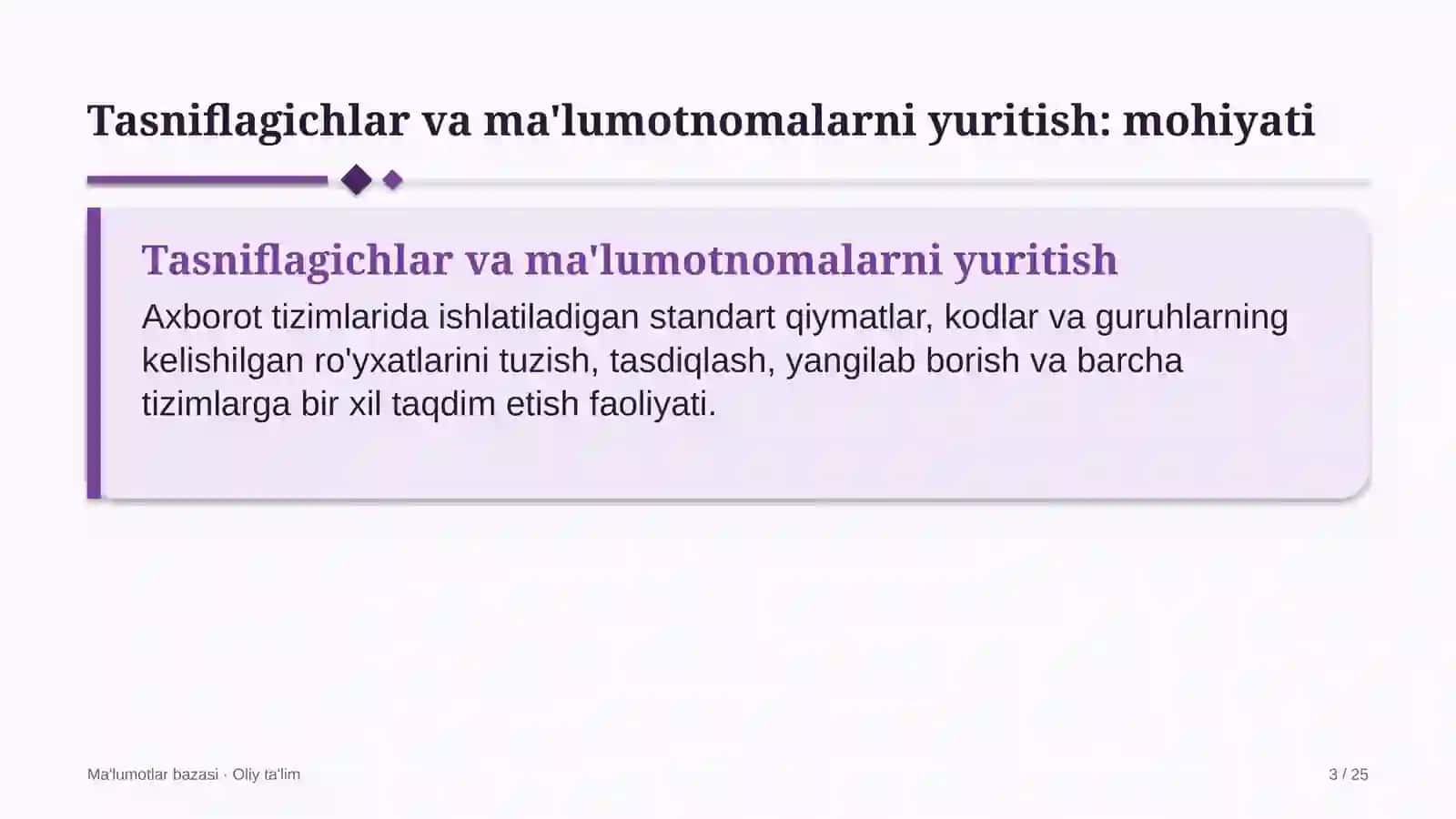 mashinasozlik korxonalarida tasniflagichlar va ma'lumotnomalarni yuritish 3584 3