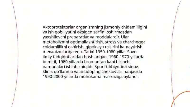 Aktoprotektorlar va ularni sport tibbiyotida qo'llanilishi 3