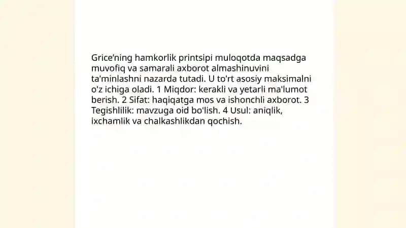 Grice’ning hamkorlik printsipi 3