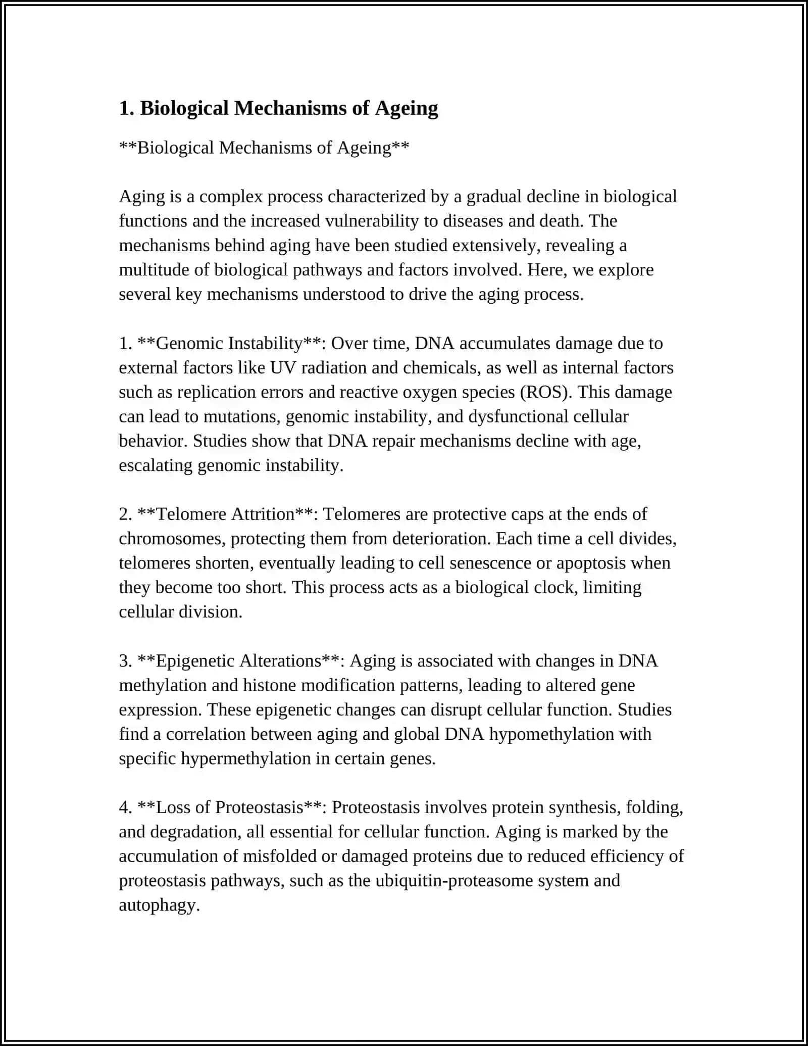 Biological Mechanisms of Ageing 3