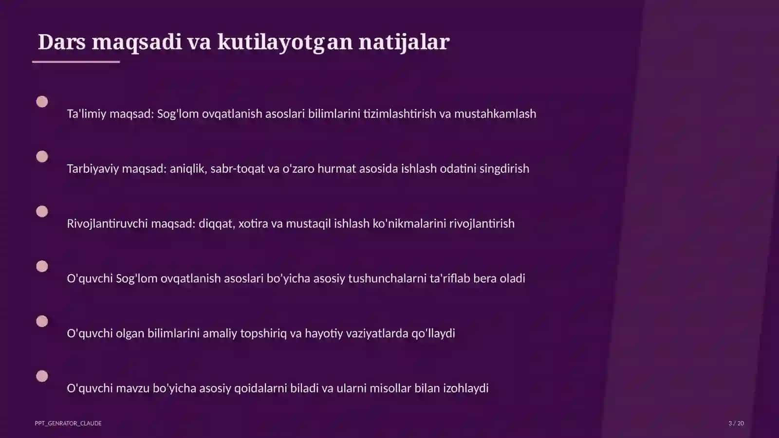 Sog'lom ovqatlanish asoslari (3-sinf) 3