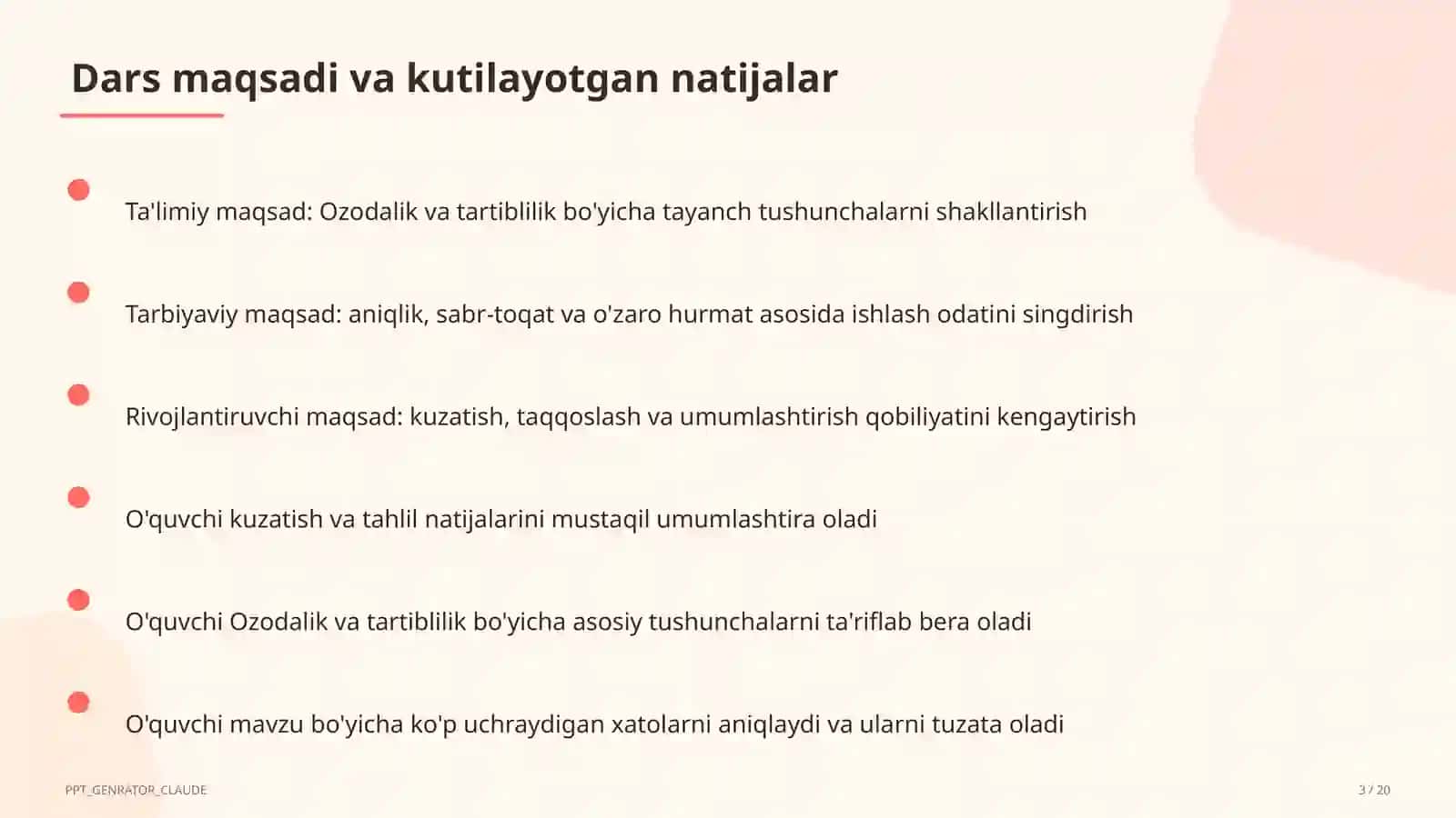 Ozodalik va tartiblilik (1-sinf) 3