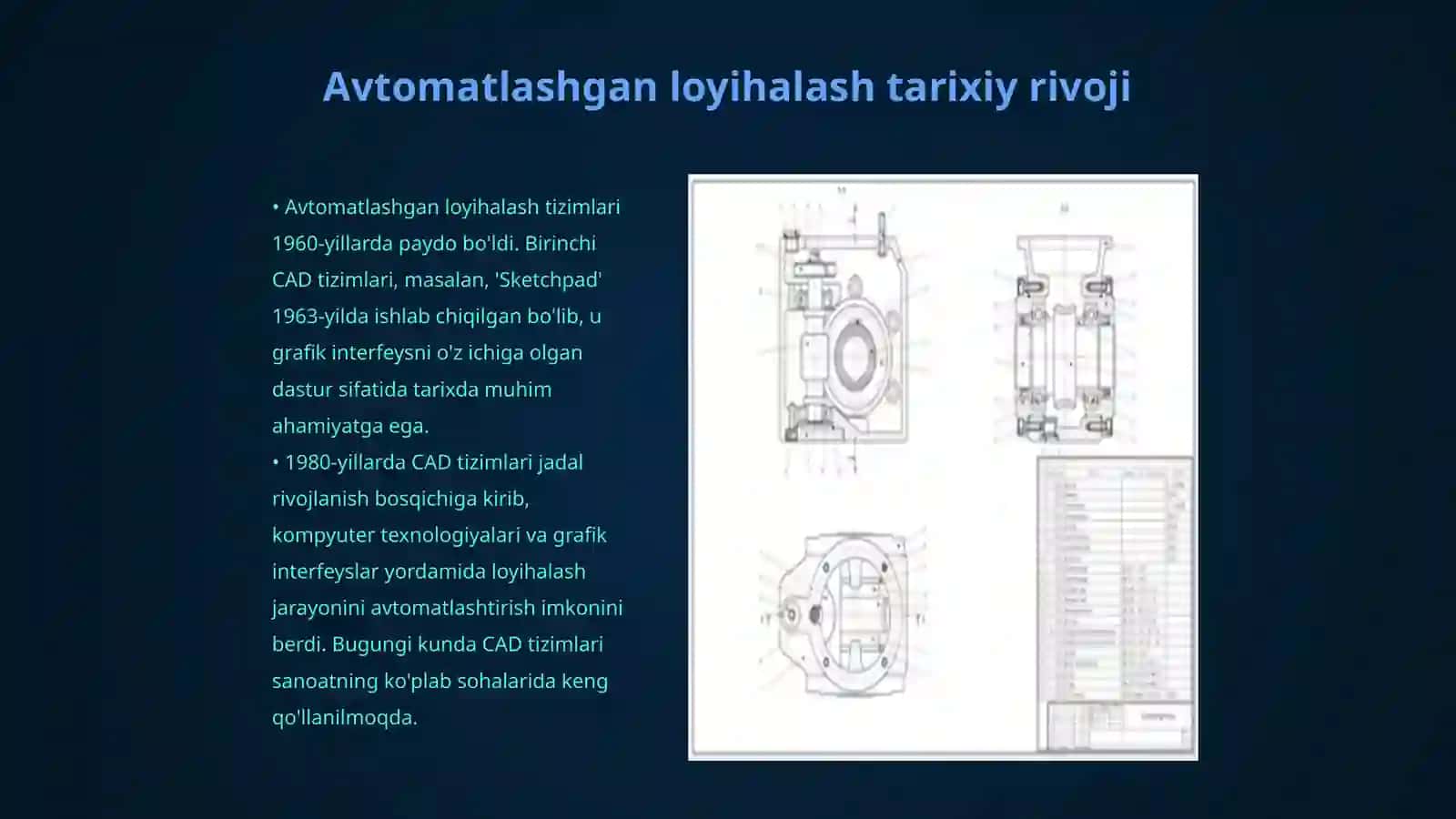 Avtomatlashgan loyihalash tizimlari CAD va ularning sanoatdagi ahamiyati 3