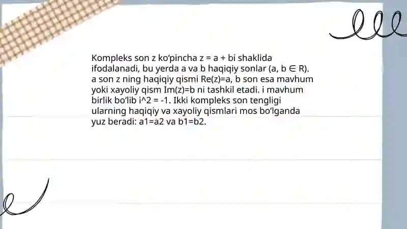 Kompleks sonlar 3
