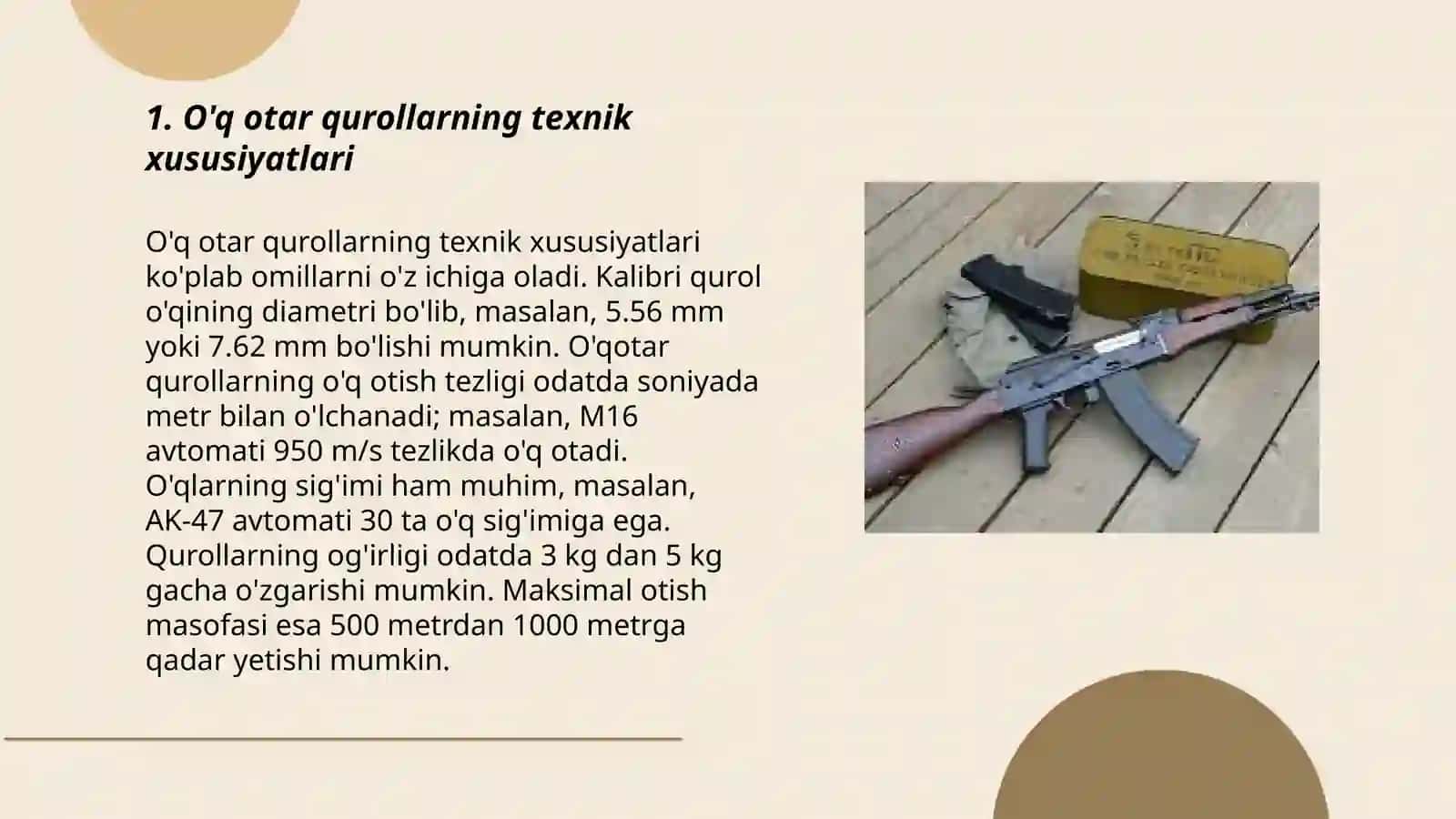 O'q otar qurollarning nishonni urishini tekshirish va normal jangovor holatga keltirish 3