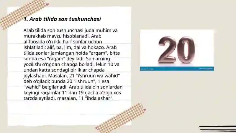 Arab tilida son va uning mohiyati 3