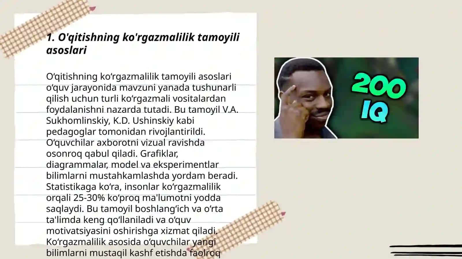 O'qitishning ko'rgazmalilik tamoyili asoslari 3
