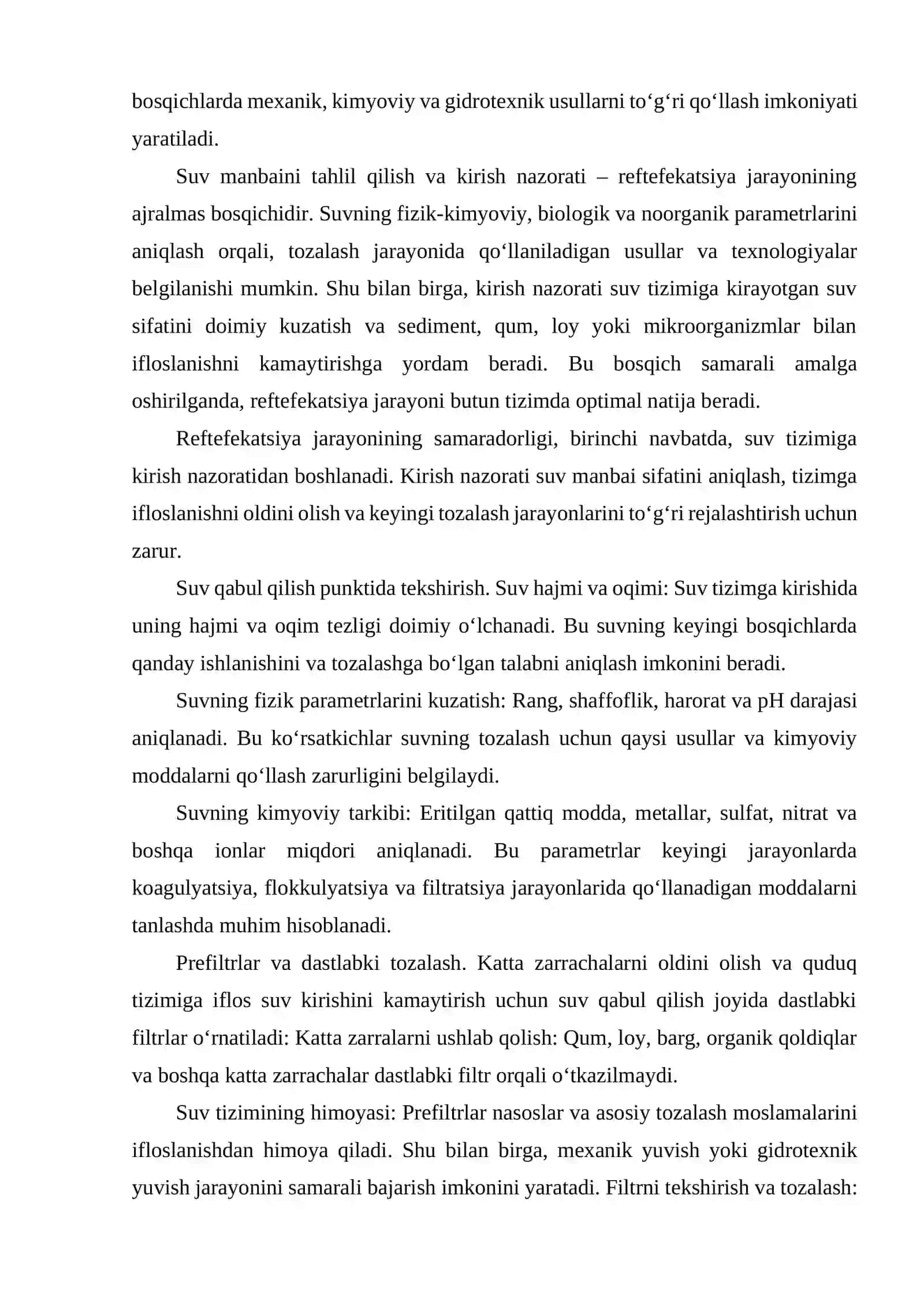 Reftefekatsiya jarayonini tuzish 3