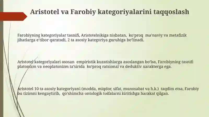 Aristotel Farobiy Kant ontologiyasida kategoriyalarning tasnifi 3