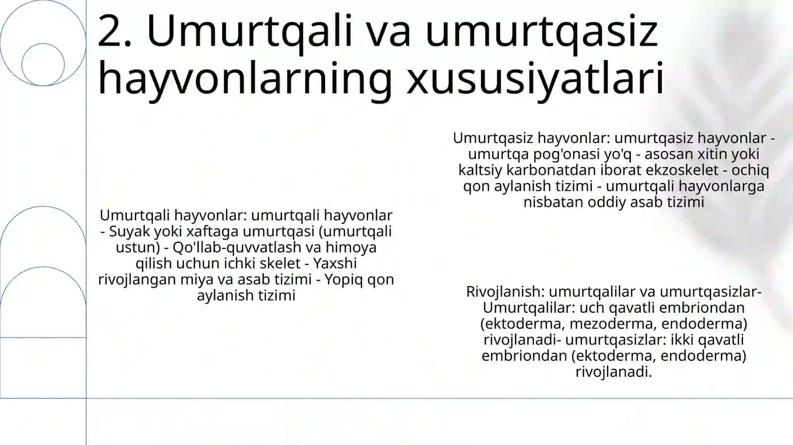 Umurtqali Va Umurtqasiz Hayvonlarni Rivojlanishi 3