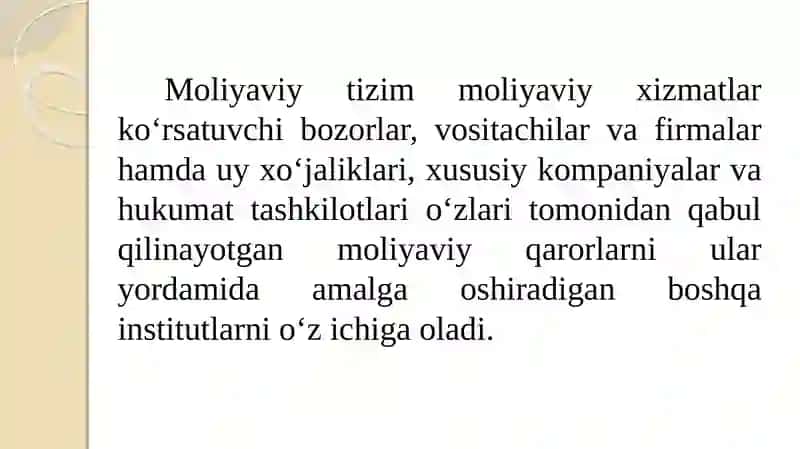 Moliyaviy tizim 3