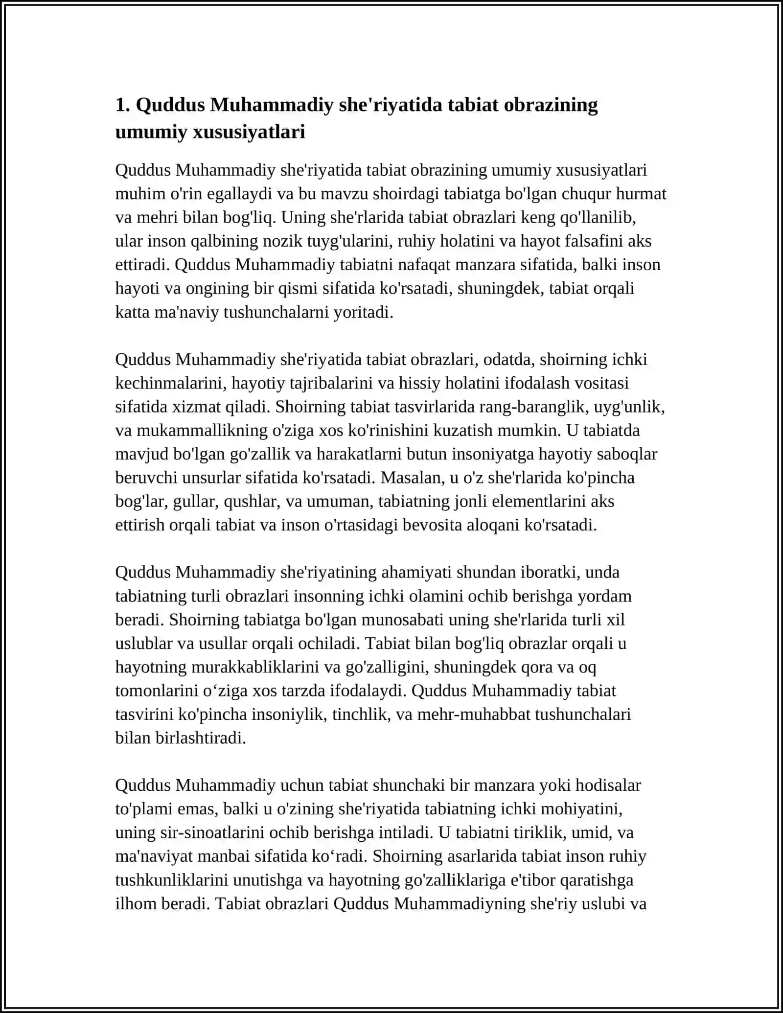 QUDDUS MUHAMMADIY SHE'RIYATIDA TABIATGA MUNOSABAT;POETIK OBRAZNING O'RNI HAMDA AHAMIYATI 3