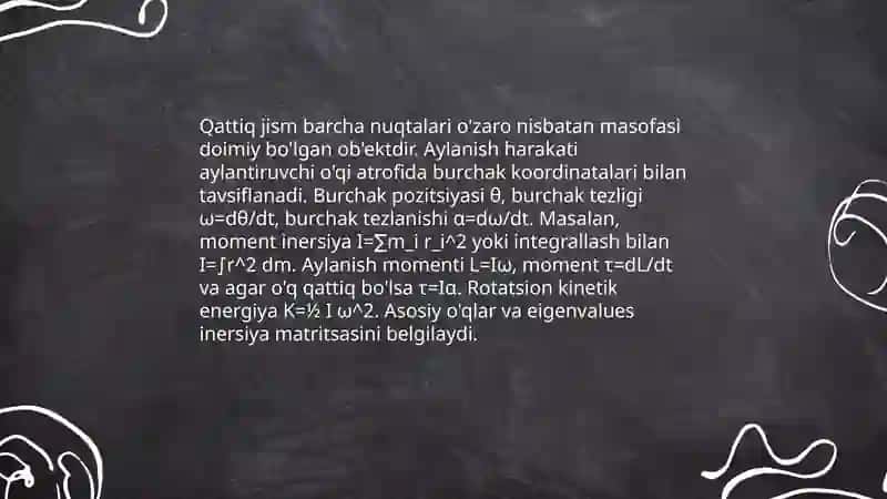 Qattiq jism aylanma harakat dinamikasi 3